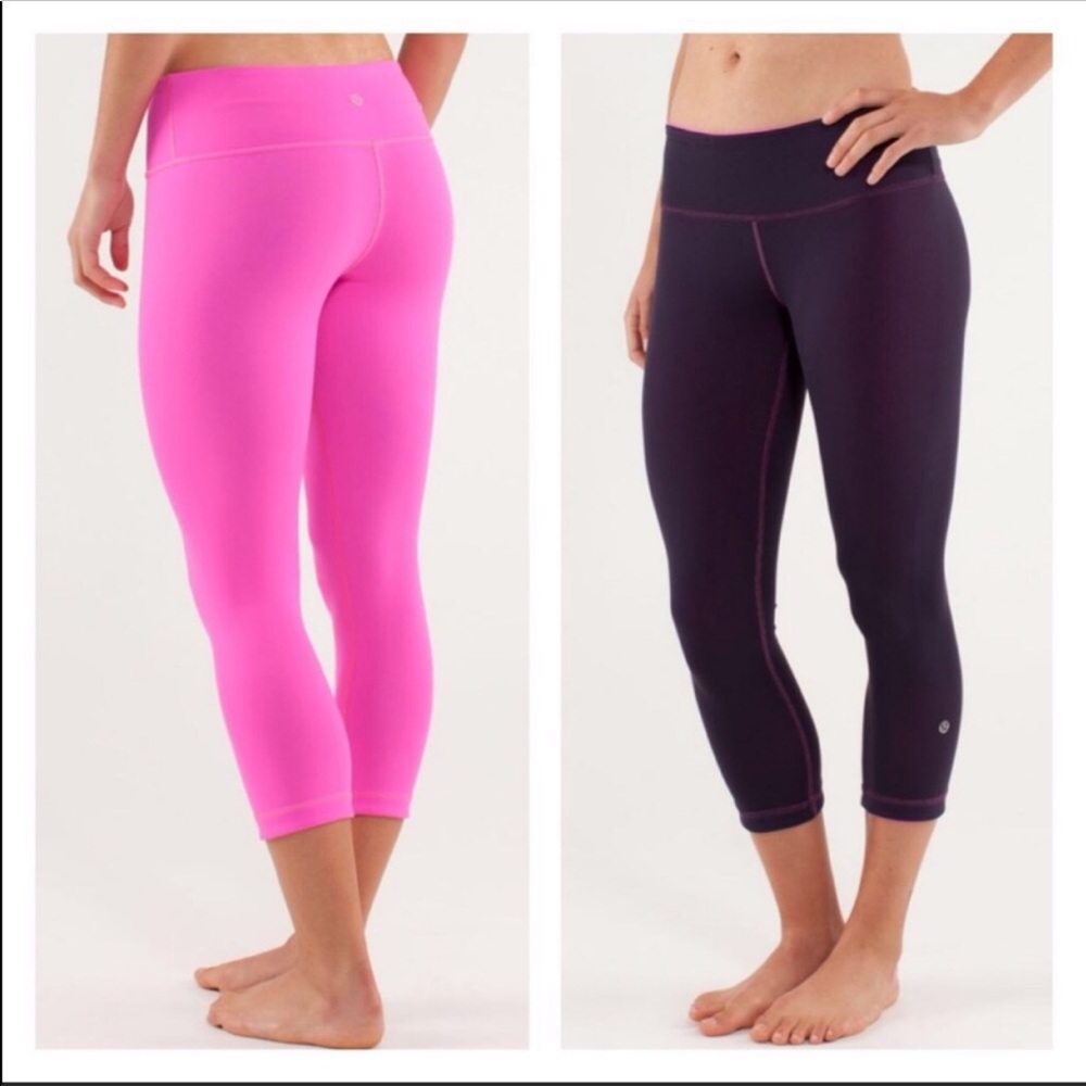 Lululemon Reversible Wunder Under Hot Pink & Swan